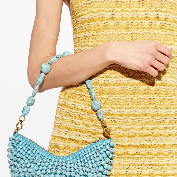 cult gaia Handbags - Turquoise Beaded Shoulder Bag - Women